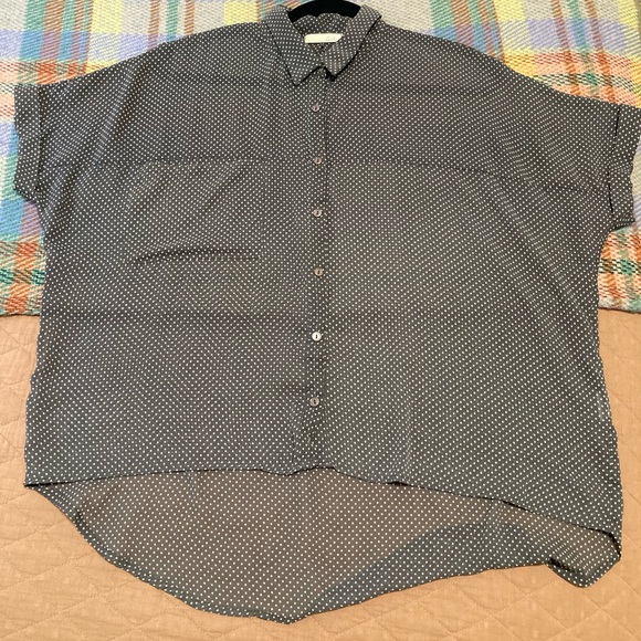 Grey Polka-Dot Blouse - Picture 2 of 5